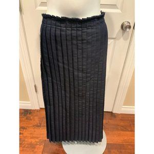 ZUCCA Blue Dark Wash Denim Full Length Pleated Skirt, Size Medium NWT! $485